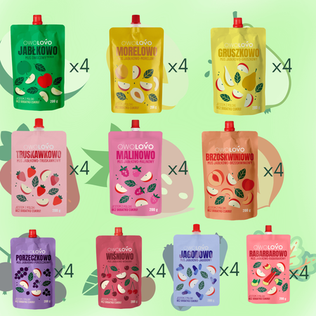 Mus deserek owocowy OWOLOVO Mix Musów dla dzieci i dorosłych 40x200g