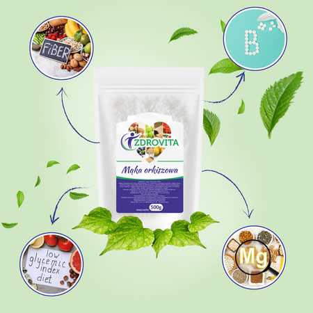 Mąka Orkiszowa naturalna pełnoziarnista do pieczenia Zdrovita 500g