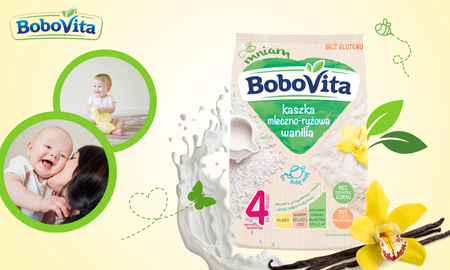 BoboVita Kaszka mleczno-ryżowa wanilia po 4 miesiącu 230 g bezglutenowa