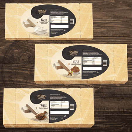 Ciastka Wafle przekładane śmietankowe domowe Specjały Galicyjskie 400g