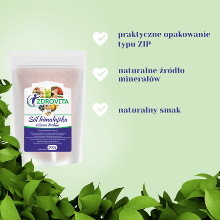 Sól Himalajska drobnomielona naturalna spożywcza Zdrovita 500g