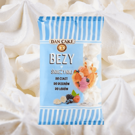Bezy Śnieżynki kruche białe bezy do dekoracji i deserów Dan Cake 100g