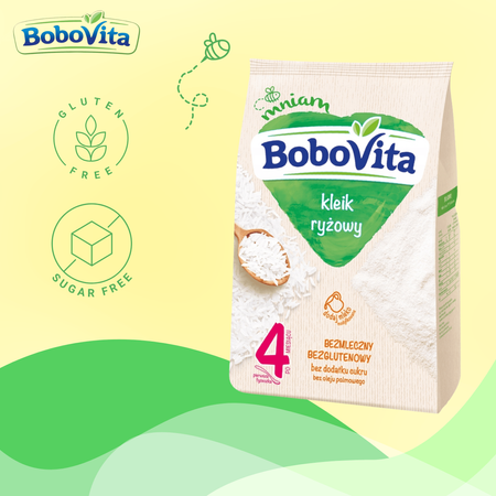 BoboVita Kleik ryżowy kaszka dla dzieci po 4 m. 160g bezglutenowy bez mleka