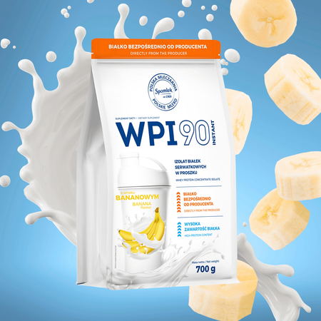 Izolat Białka Serwatkowego WPI90 Whey protein 100% Bananowy 700g SPOMLEK