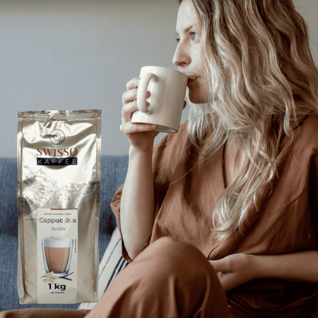 Kawa Cappuccino Vanilla rozpuszczalna Swisso Kaffe Wysoka Jakość 1kg