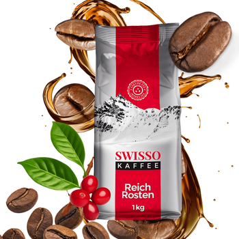 Kawa Ziarnista 100% Arabica świeżo palona Swisso Kaffe Reich Rosten 1kg