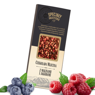 Czekolada Mleczna Malina Jagoda premium Specjały Galicyjskie 85g