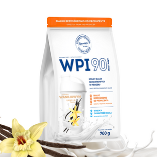 Izolat Białka Serwatkowego WPI90 Białko Whey protein Waniliowy 700g SPOMLEK