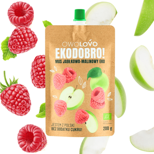 OWOLOVO Mus jabłkowy - malinowy EKO 200g Bio