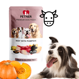 Mokra karma dla psa wołowina z dynią saszetka Petner 500g