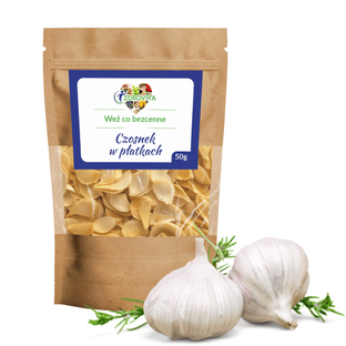 Czosnek w Płatkach suszony naturalny przyprawa do dań Zdrovita 50g