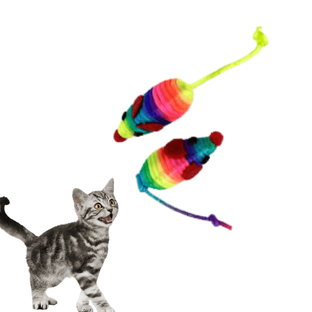 Zabawka dla kota z dzwonkiem myszki ze sznurka Hilton 2szt