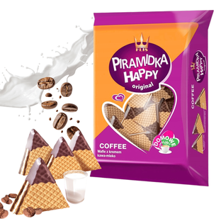 Piramidki kawowe wafelki z kremem kawowo mlecznym Flis XXL 600g