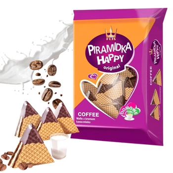 Piramidki kawowe wafelki z kremem kawowo mlecznym Flis XXL 600g