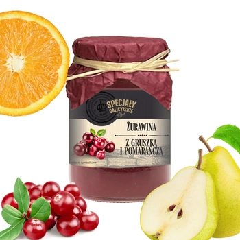 Konfitura Żurawina Gruszka Pomarańcza domowa Specjały Galicyjskie 200g
