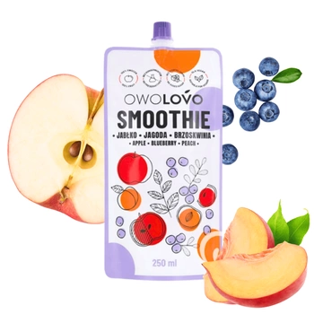 OWOLOVO Smoothie jabłko jagoda brzoskwinia, 250ml