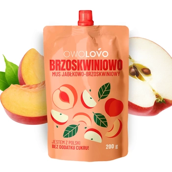 OWOLOVO Mus jabłkowo-brzoskwiniowy Brzoskwiniowo 200g