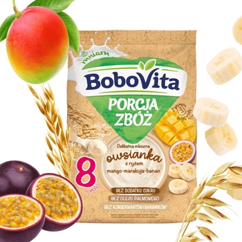 BoboVita Porcja zbóż Owsianka mango-marakuja po 8. miesiącu bez cukru 210g
