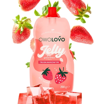 OWOLOVO Jelly galaretka w tubce jabłko truskawka bez dodatku cukru 200g