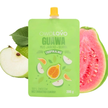 OWOLOVO Mus Tropikalny jabłko guawa 100% owoców 200g