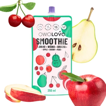 OWOLOVO Smoothie jabłko wiśnia gruszka, 250ml
