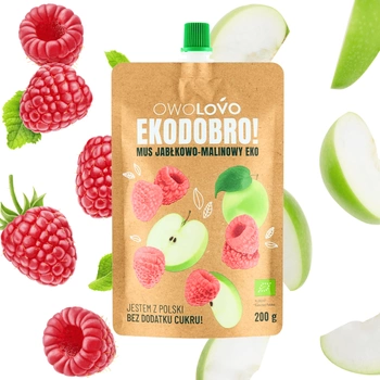 OWOLOVO Mus jabłkowy - malinowy EKO 200g Bio