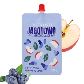 OWOLOVO Mus jabłkowo-jagodowy Jagodowo 200g
