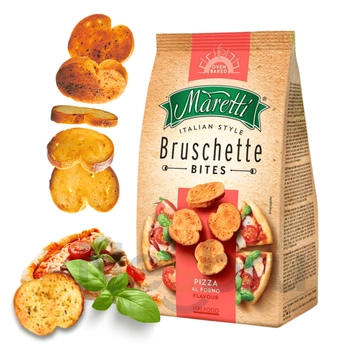 Bruschetta o Smaku Pizza Chrupiące Grzanki Przekąska Maretti 70g