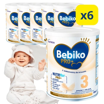Bebiko Pro+ 3 NutriFlor formuła na bazie mleka dla dzieci po 1. roku 6x700g