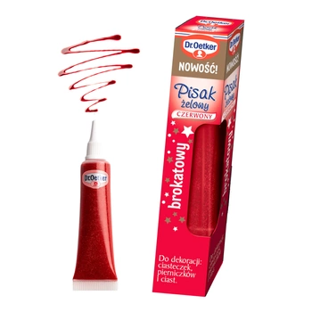 Dr Oetker Pisak żelowy czerwony brokatowy świąteczna dekoracja wypieków 19g