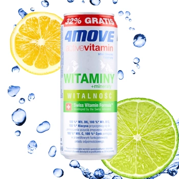 4MOVE Active Vitamin 330 ml – gazowany napój magnez + witaminy, limonka