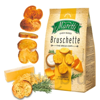 Bruschette Cheddar & Śmietana Chrupiąca Pieczona Przekąska Maretti 70g