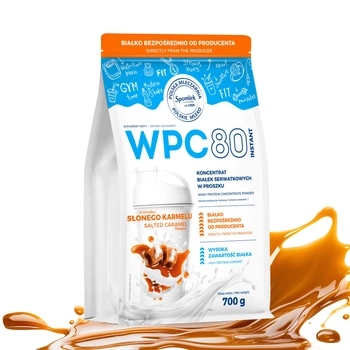 Białko WPC80 Koncentrat białka serwatkowego słony karmel SPOMLEK 700g