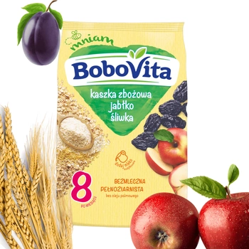 BoboVita Kaszka zbożowa bezmleczna jabłko śliwka dla dzieci po 8 m-cu 180g