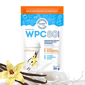 Koncentrat białka serwatkowego białko w saszetce wanilia WPC80 SPOMLEK 30g