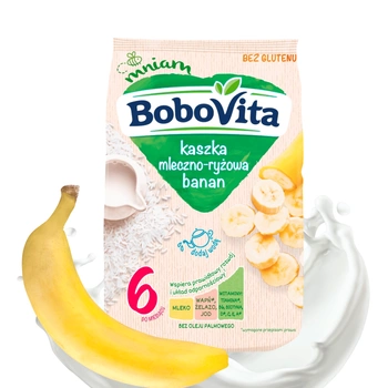 BoboVita Kaszka mleczno-ryżowa banan po 6 miesiącu 230 g